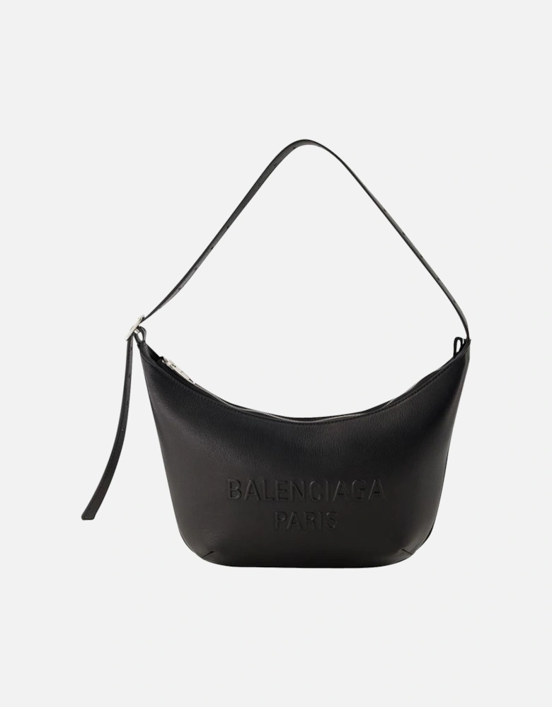 Smooth Leather Shoulder Bag with Top Handle