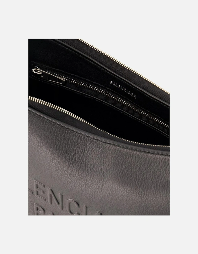 Smooth Leather Shoulder Bag with Top Handle