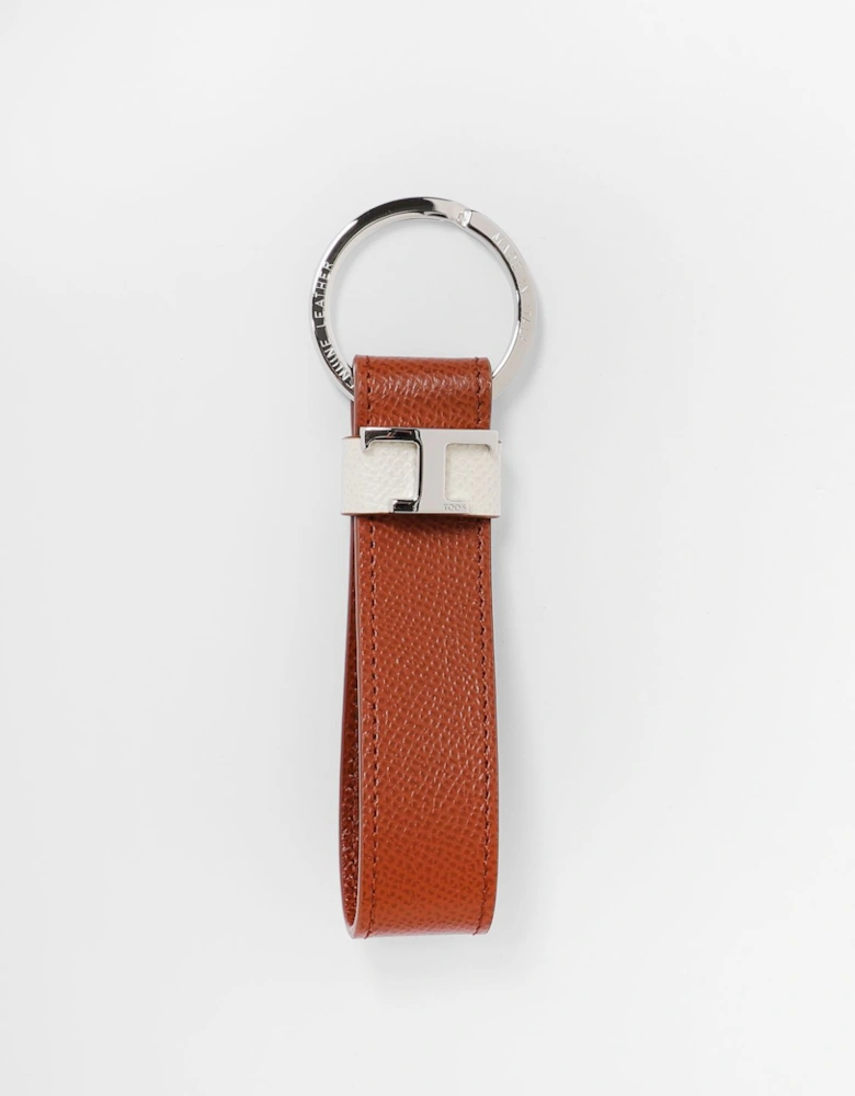Leather Keychain with Metal Clasp