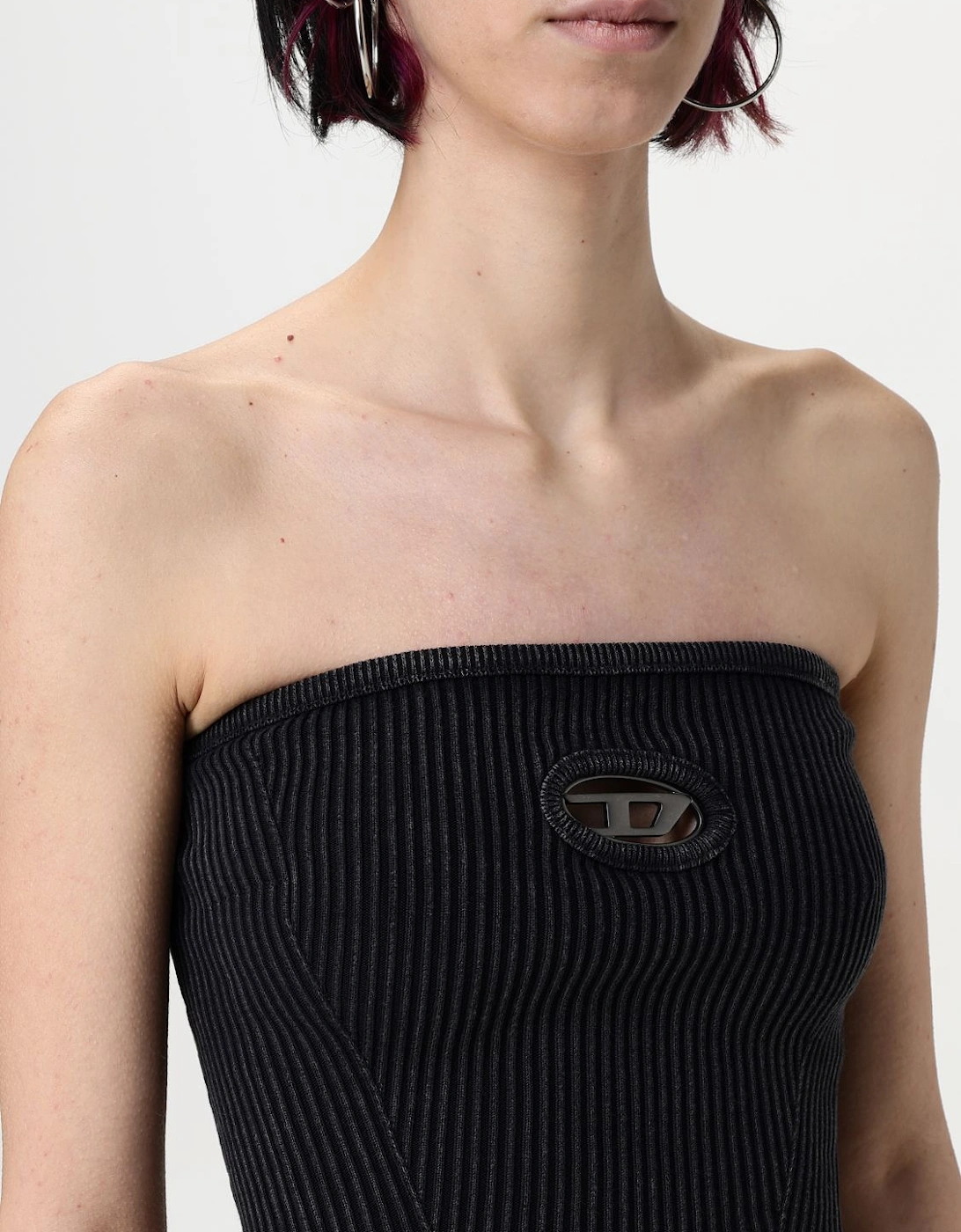Tube Top Ribbed Sleeveless Top