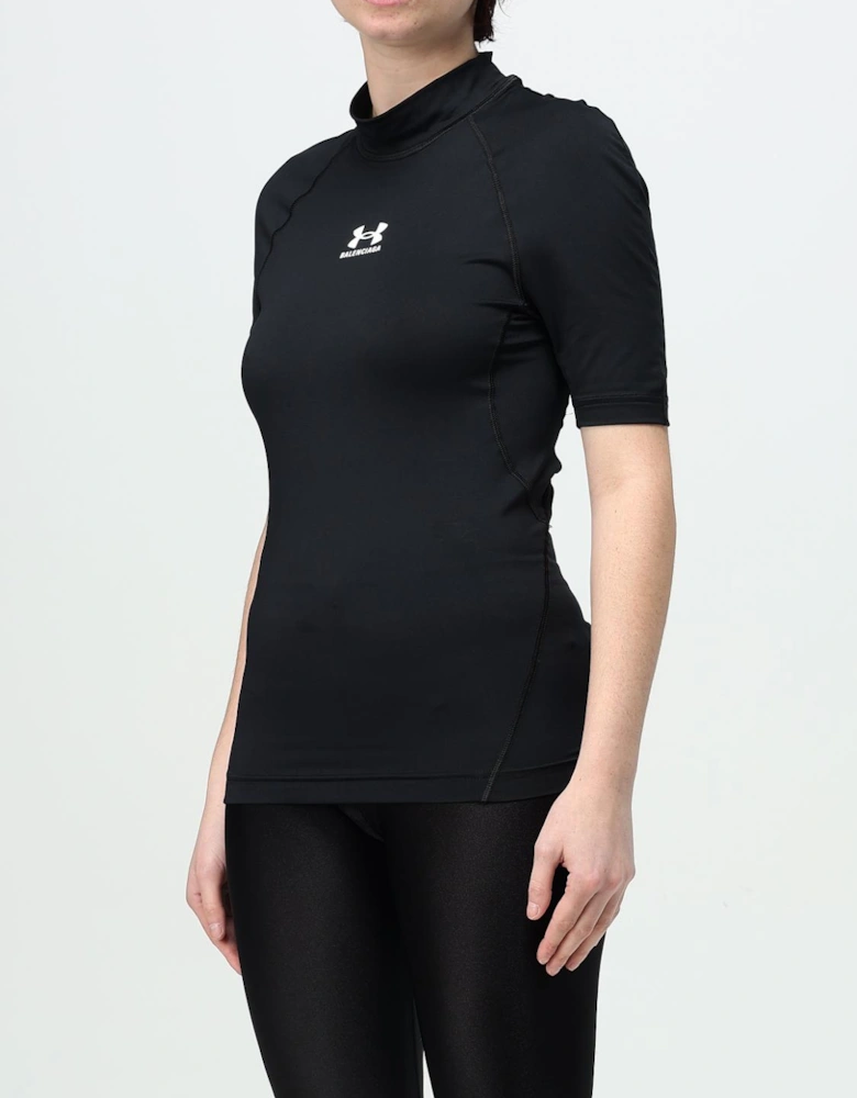 Mock Neck Short Sleeve Top