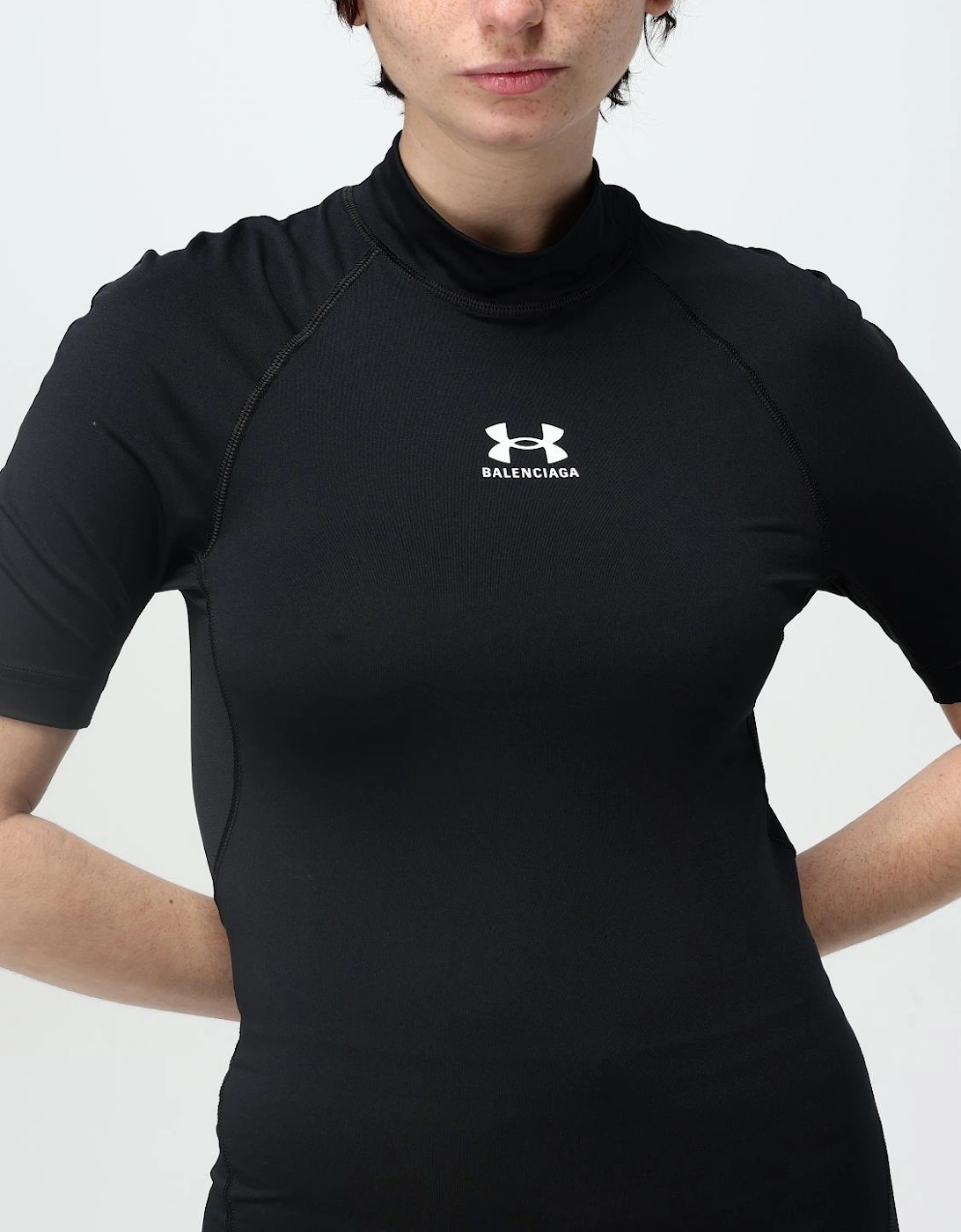 Mock Neck Short Sleeve Top