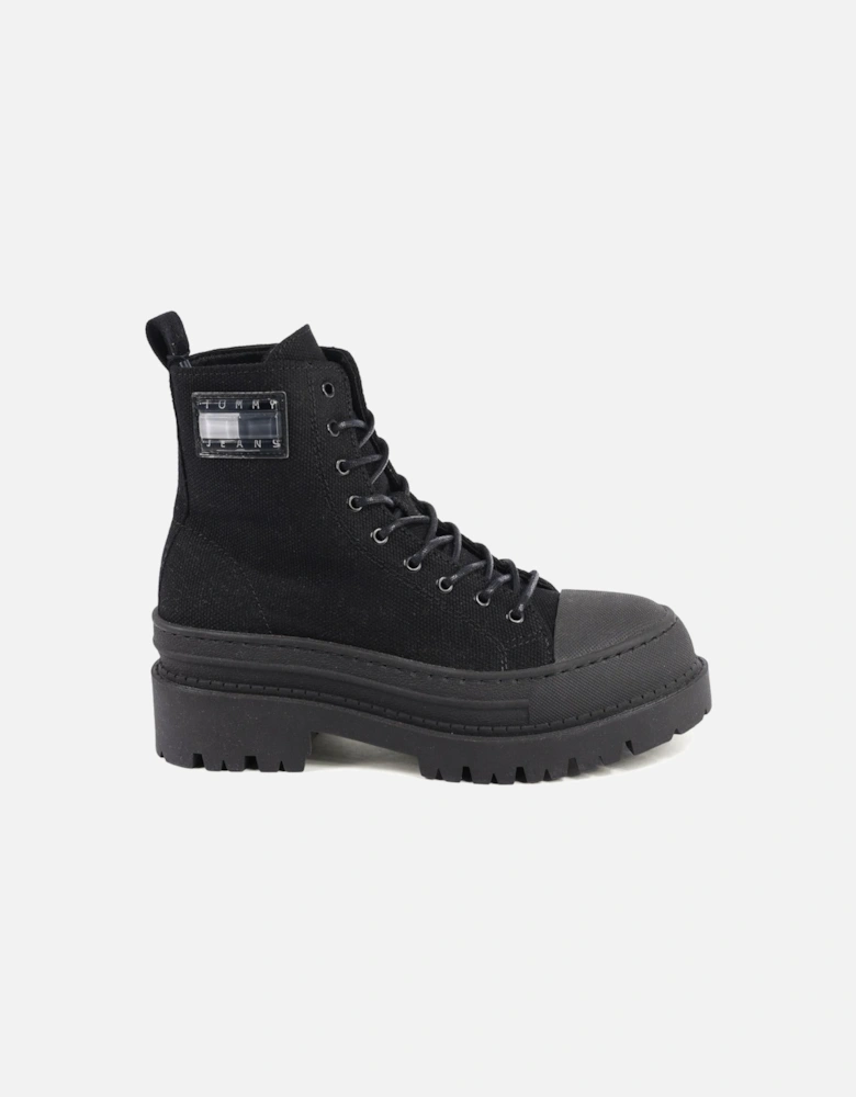 Canvas LaceUp Platform Boots