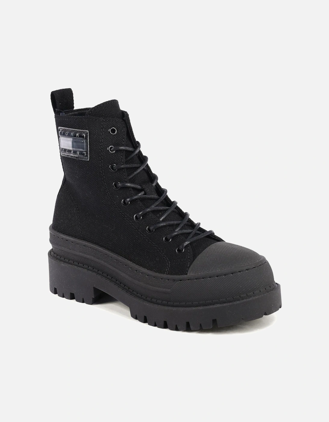 Canvas LaceUp Platform Boots