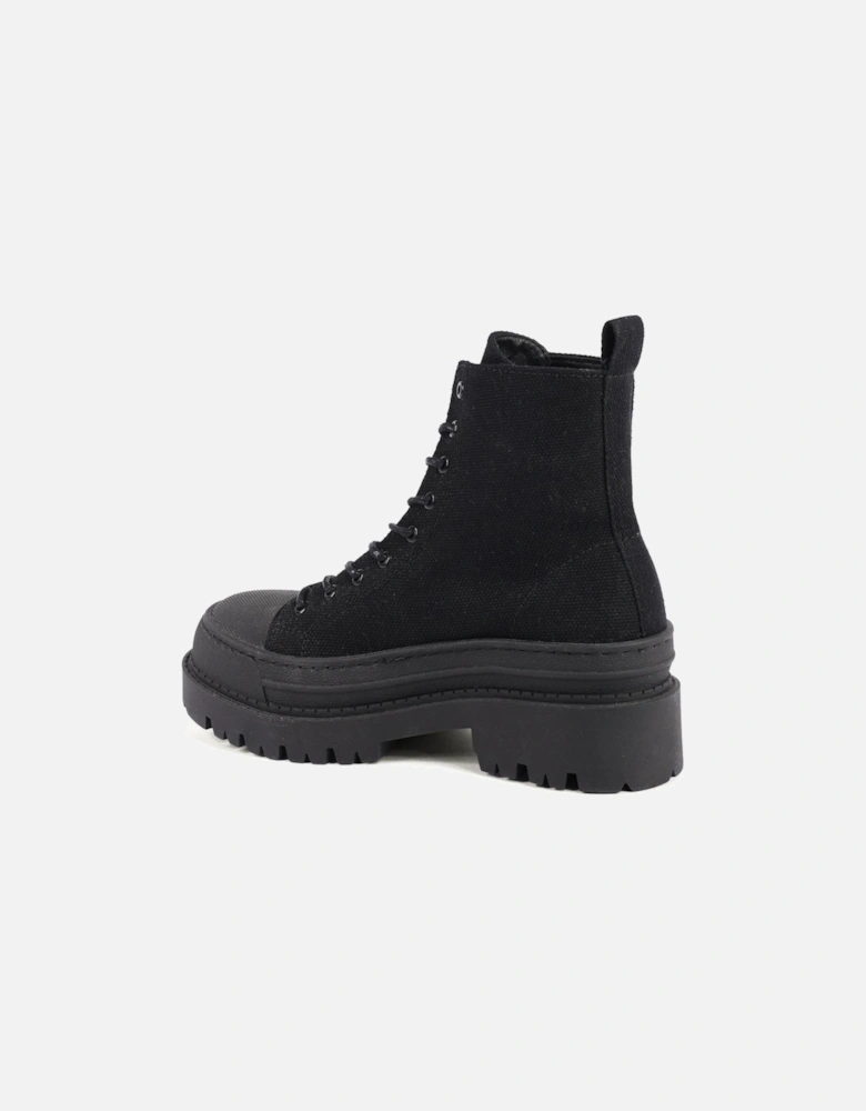 Canvas LaceUp Platform Boots