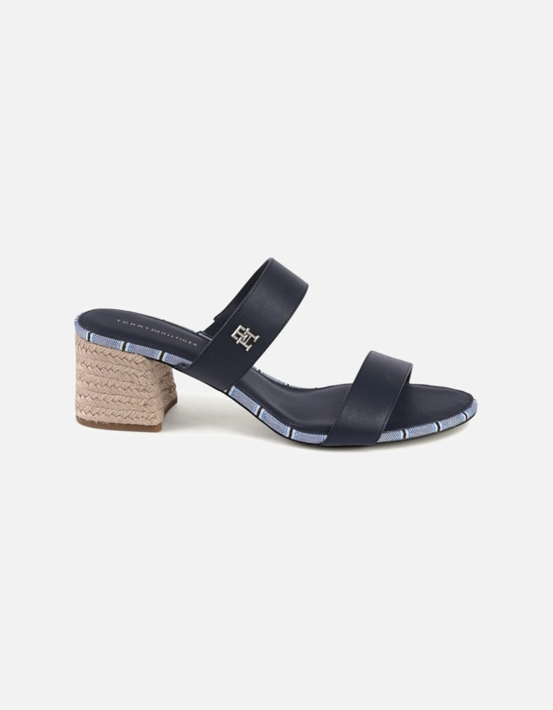 JuteWrapped Block Heel Slide Sandals