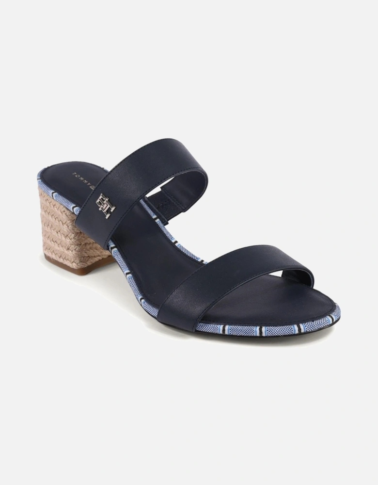 JuteWrapped Block Heel Slide Sandals