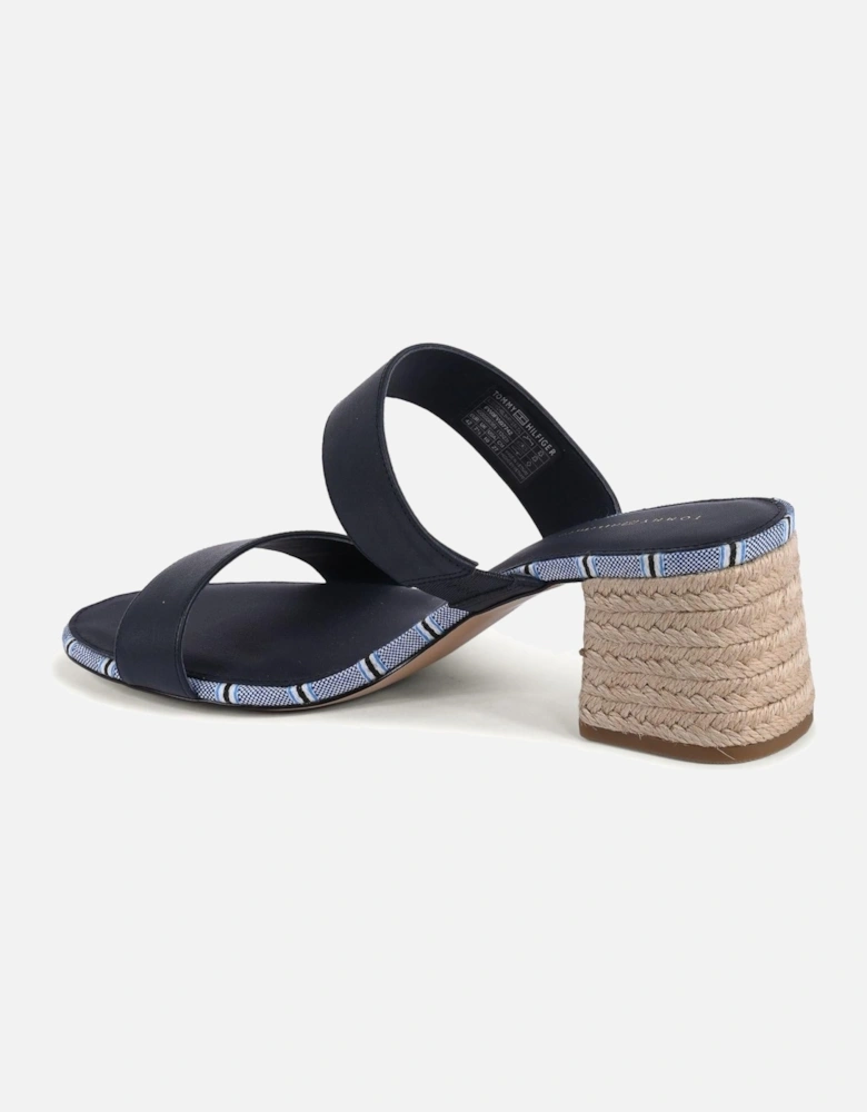 JuteWrapped Block Heel Slide Sandals