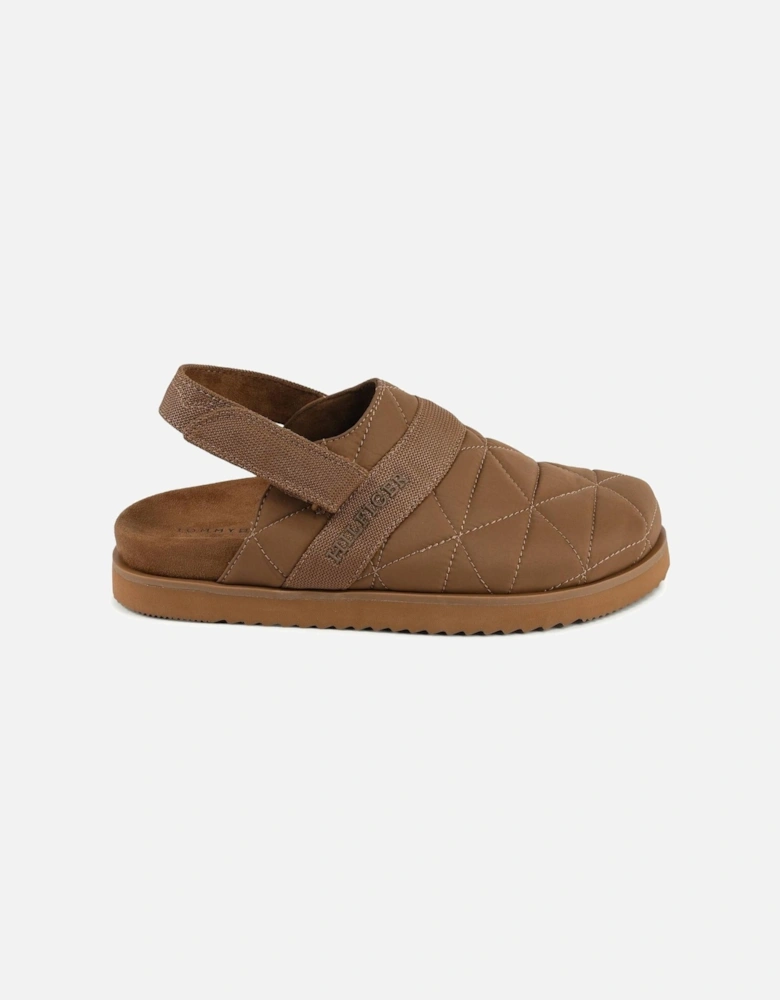 Quilted Clog Brown Casual