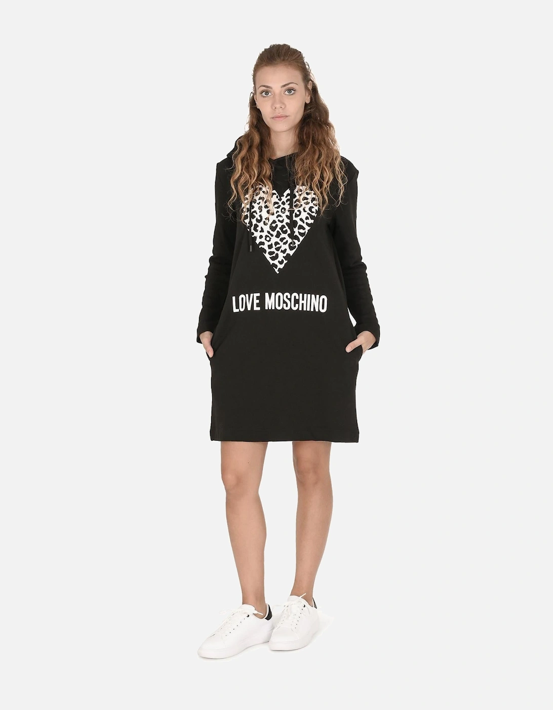 Leopard Heart Hoodie Dress Long Sleeve, 4 of 3