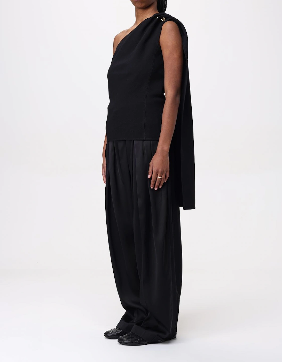 OneShoulder Knotted Detail Top