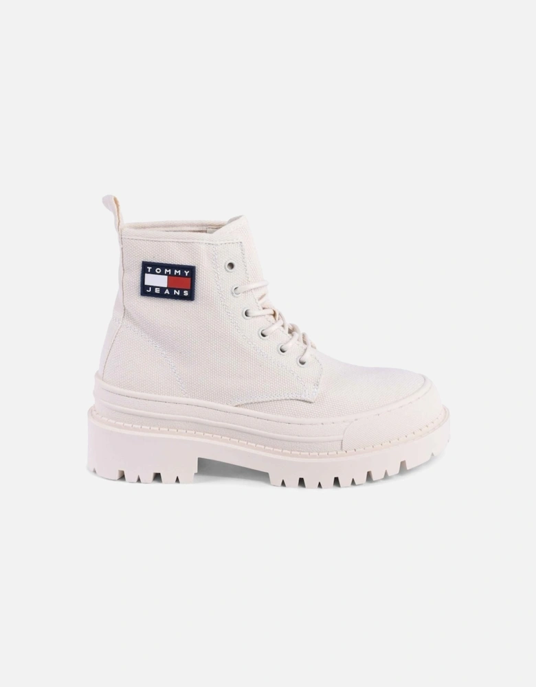 Platform Canvas Boots LaceUp