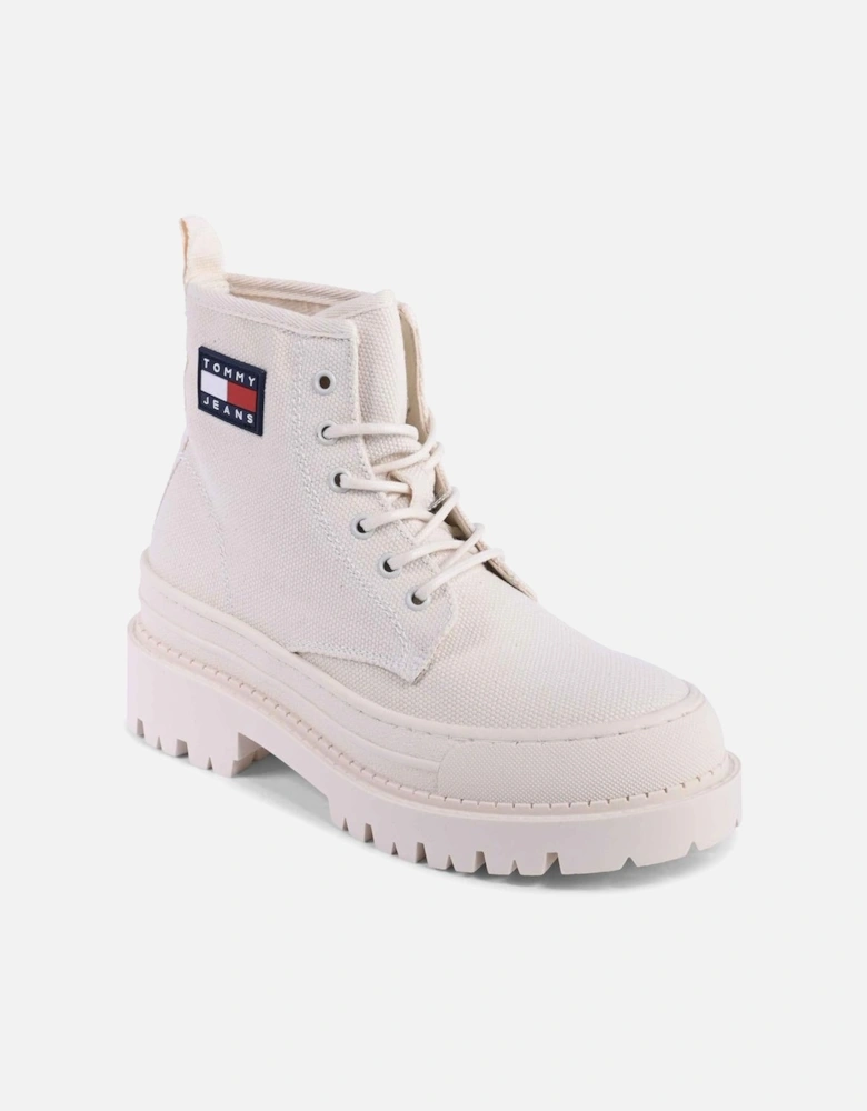 Platform Canvas Boots LaceUp
