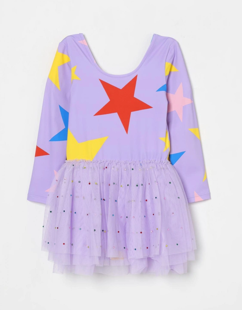 Star Print Tulle Dress