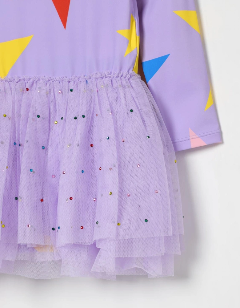 Star Print Tulle Dress