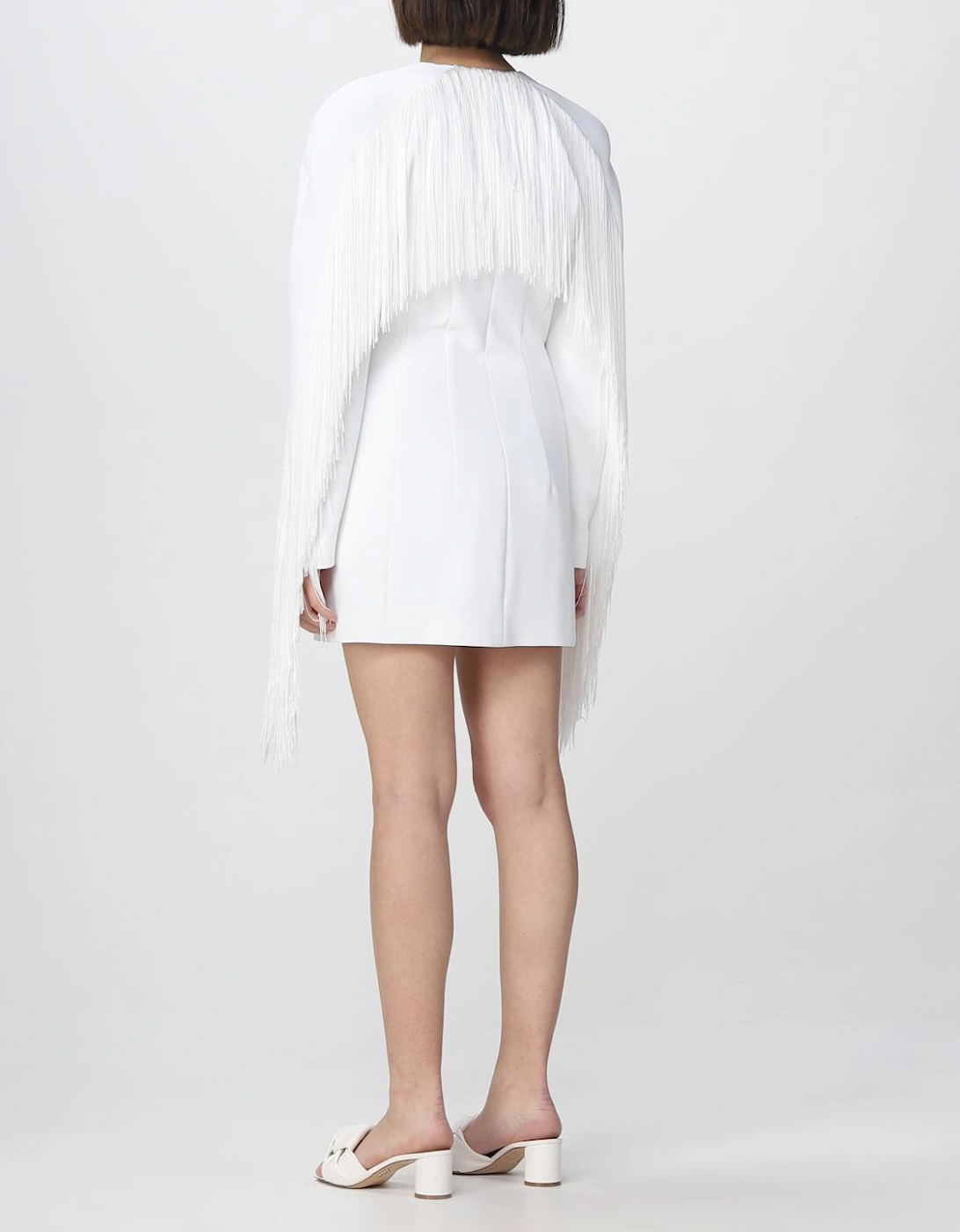 Fringe Mini Dress VNeck