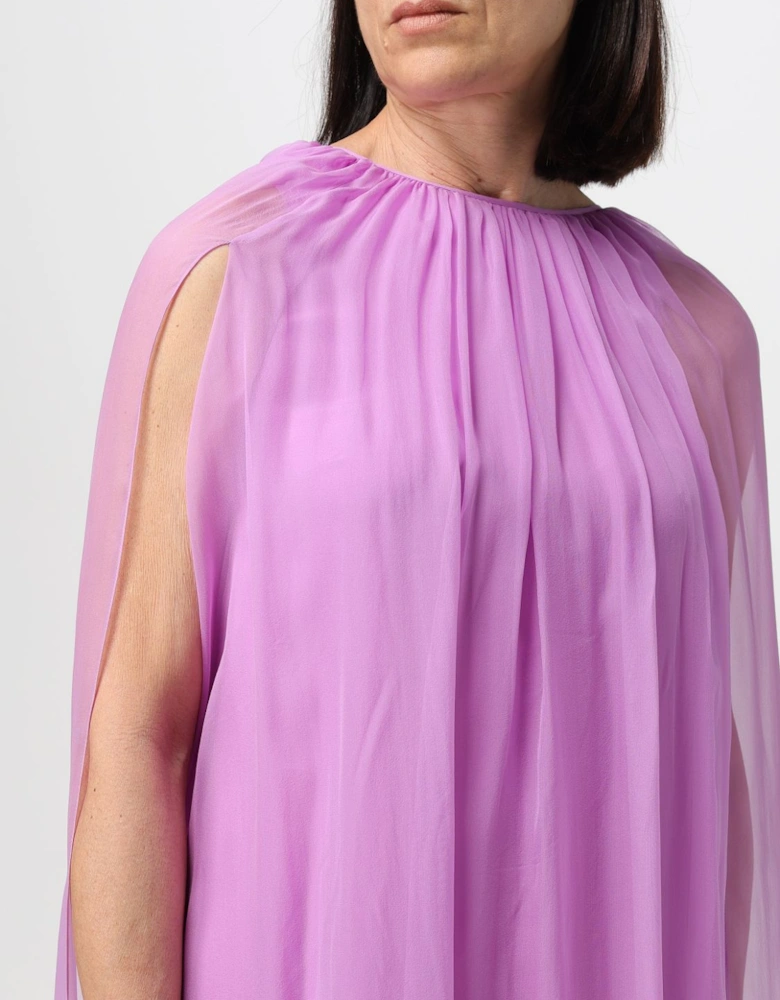 Silk Mini Dress with Cape