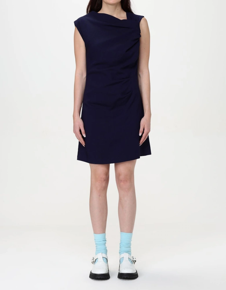 Elegant Sleeveless Dress with Ruched Detail and Fitted Silhouette for Formal Occasions