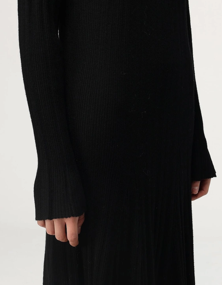 Lace Detail Knit Midi Dress