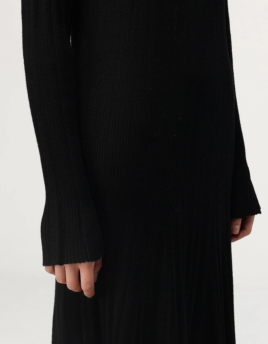 Lace Detail Knit Midi Dress