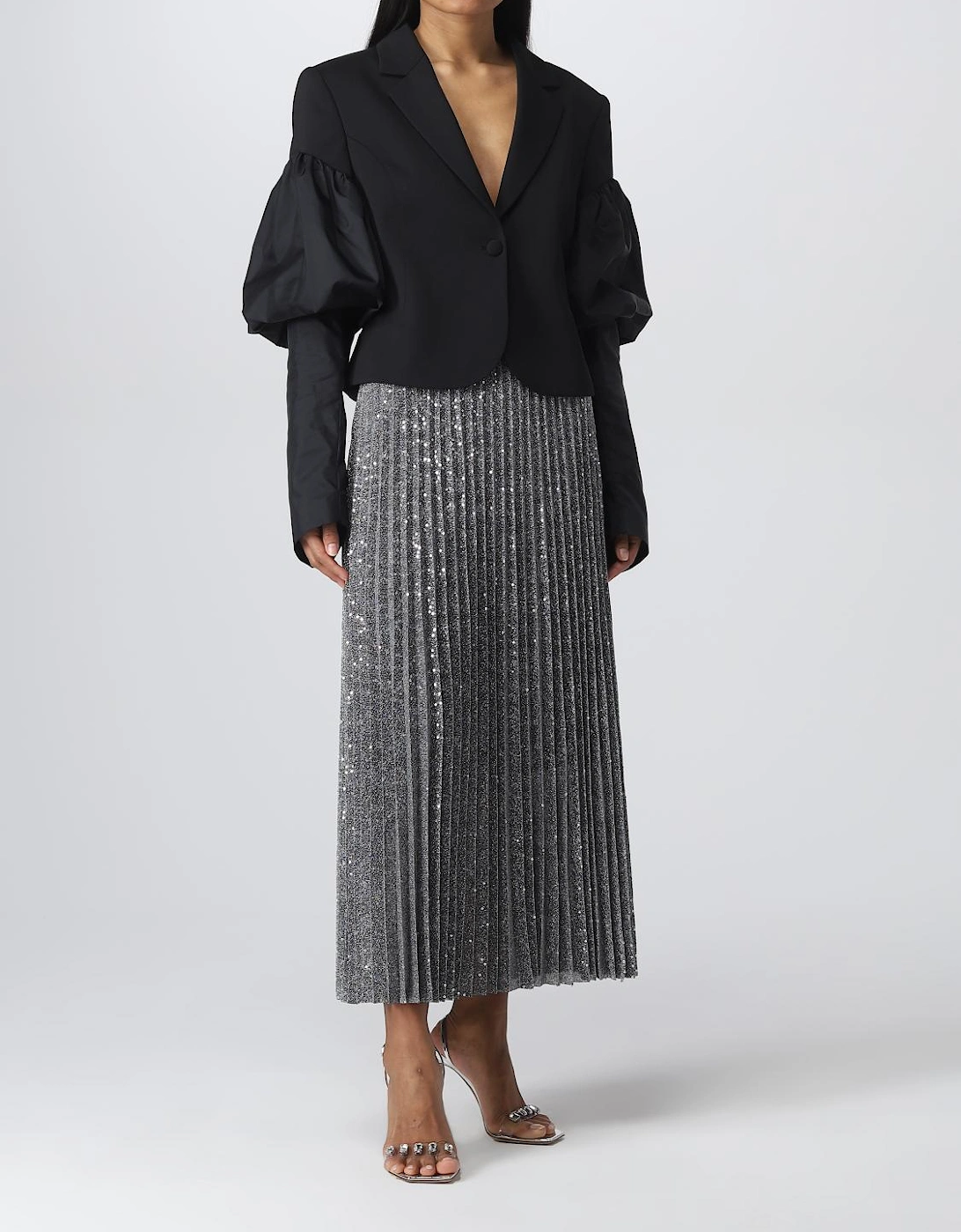 Cropped Puff Sleeve Blazer