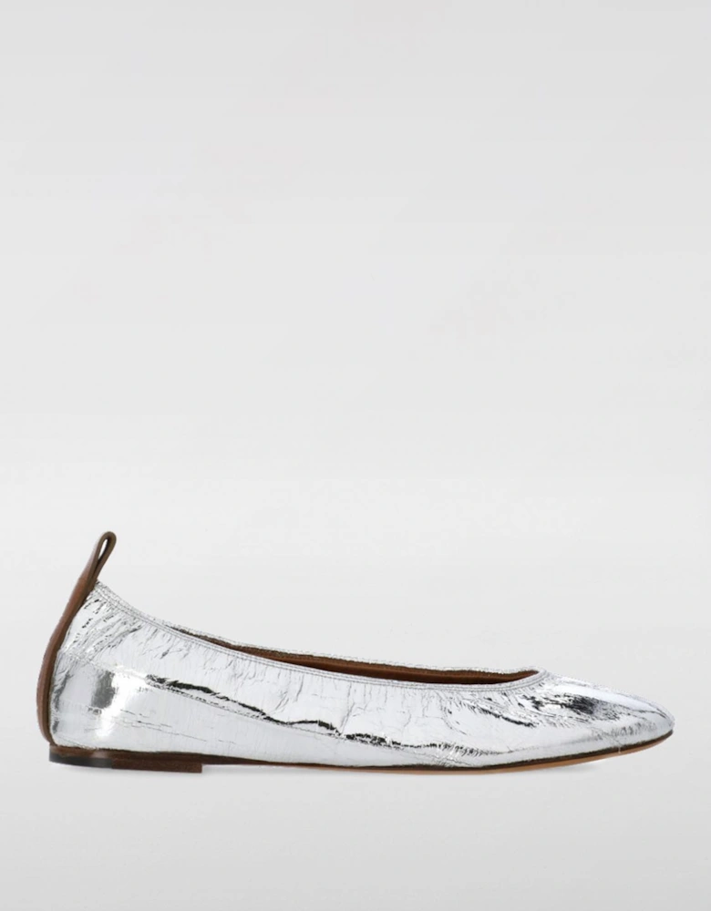 Metallic Leather Ballerina Flats