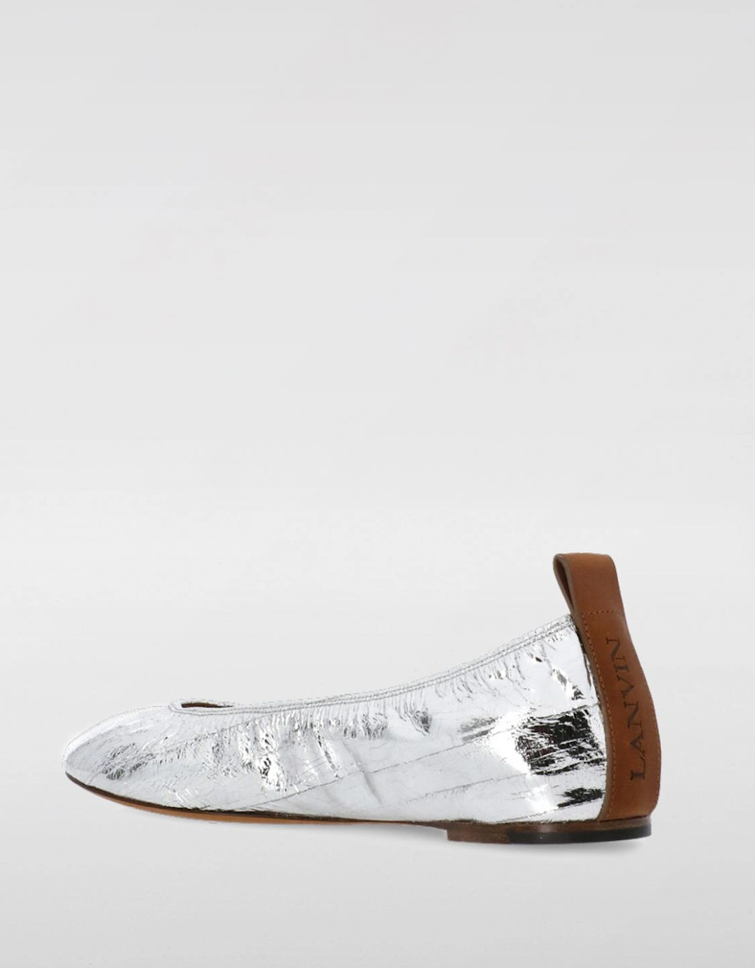 Metallic Leather Ballerina Flats