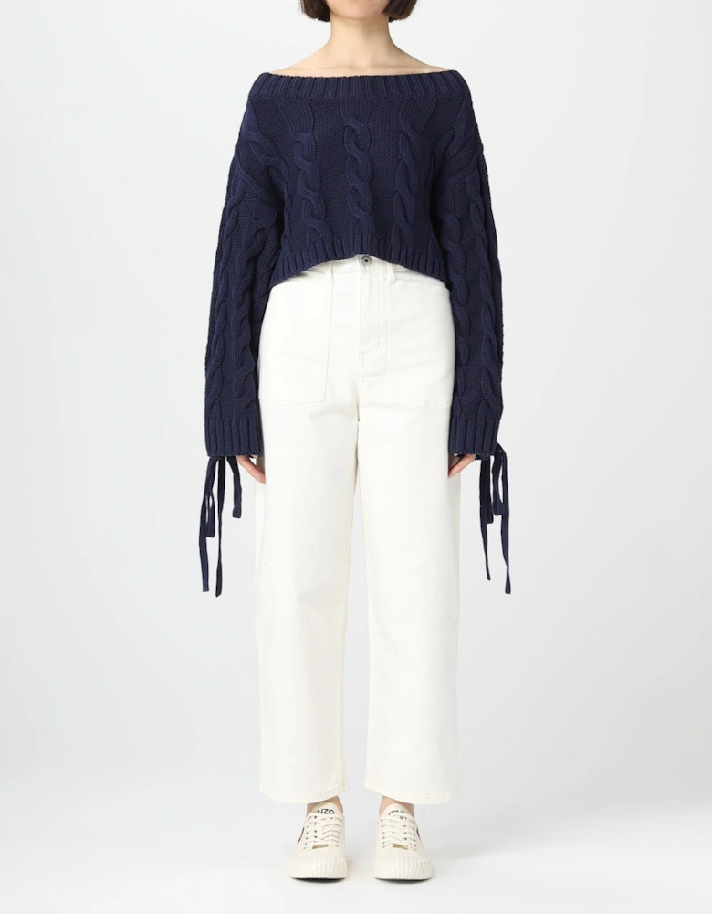 Cropped Cable Knit Sweater