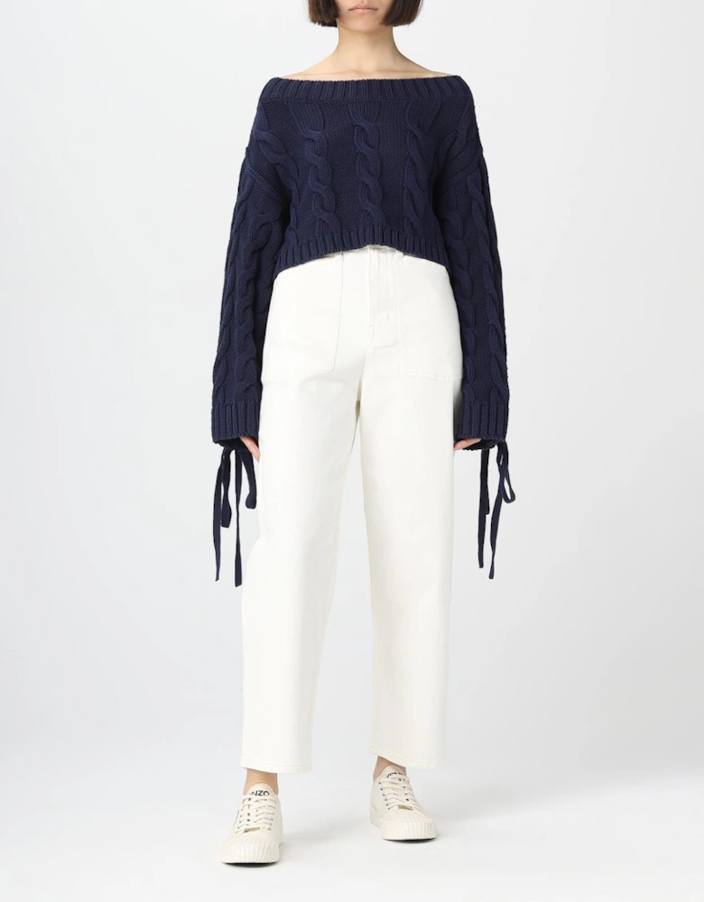 Cropped Cable Knit Sweater