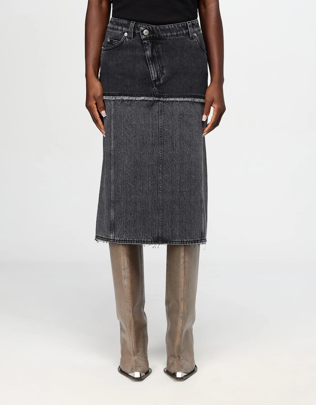 Layered Denim Midi Skirt, 6 of 5