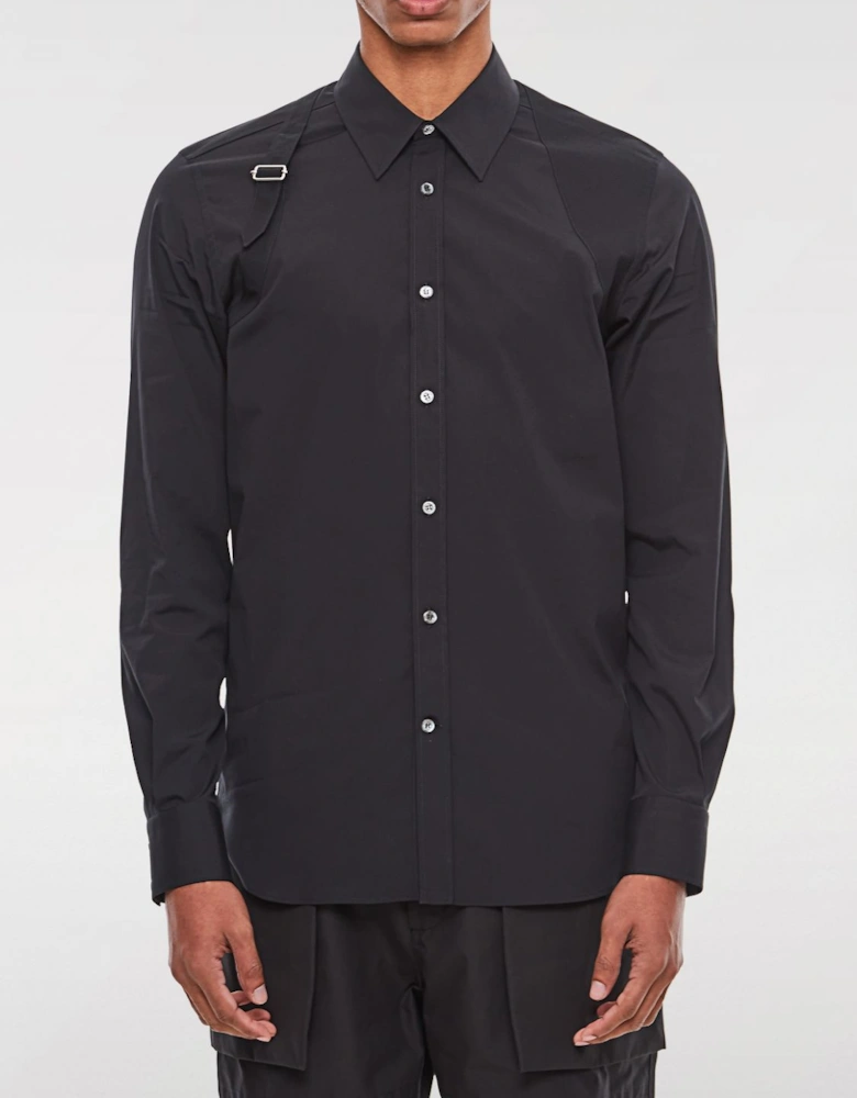 Shoulder Strap Detail Poplin Shirt