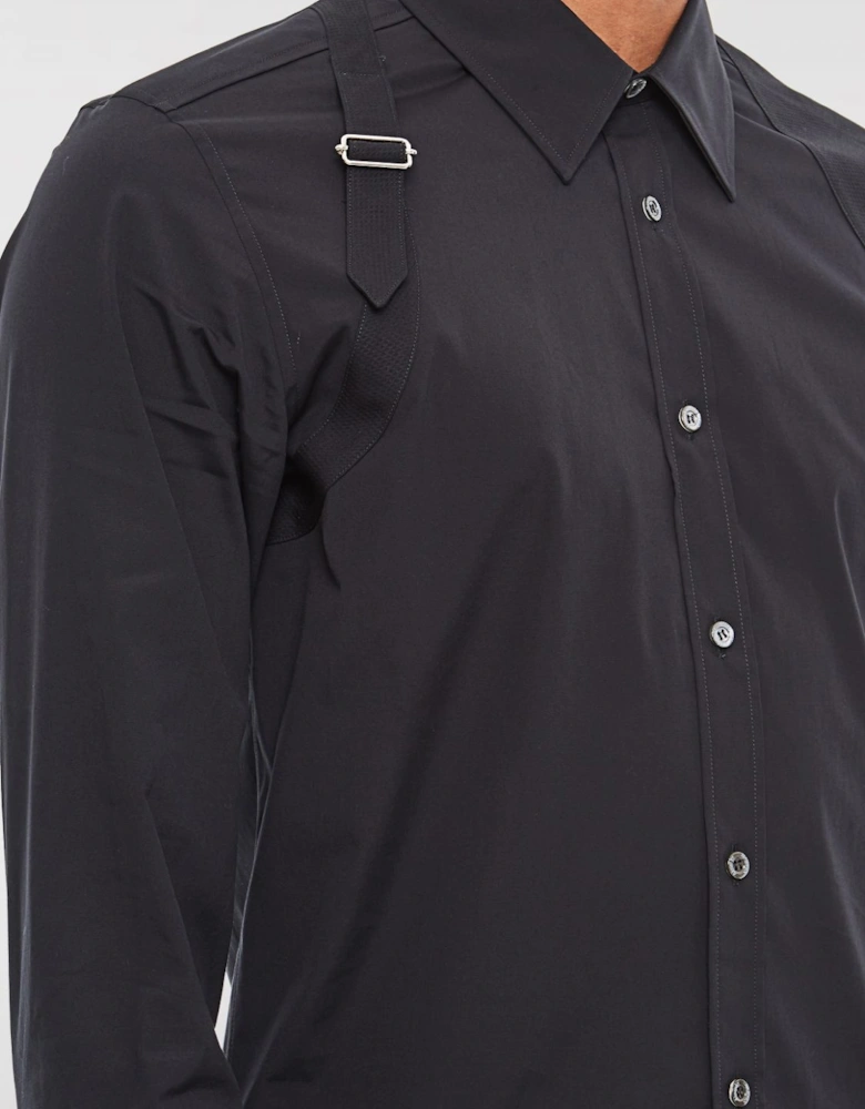 Shoulder Strap Detail Poplin Shirt