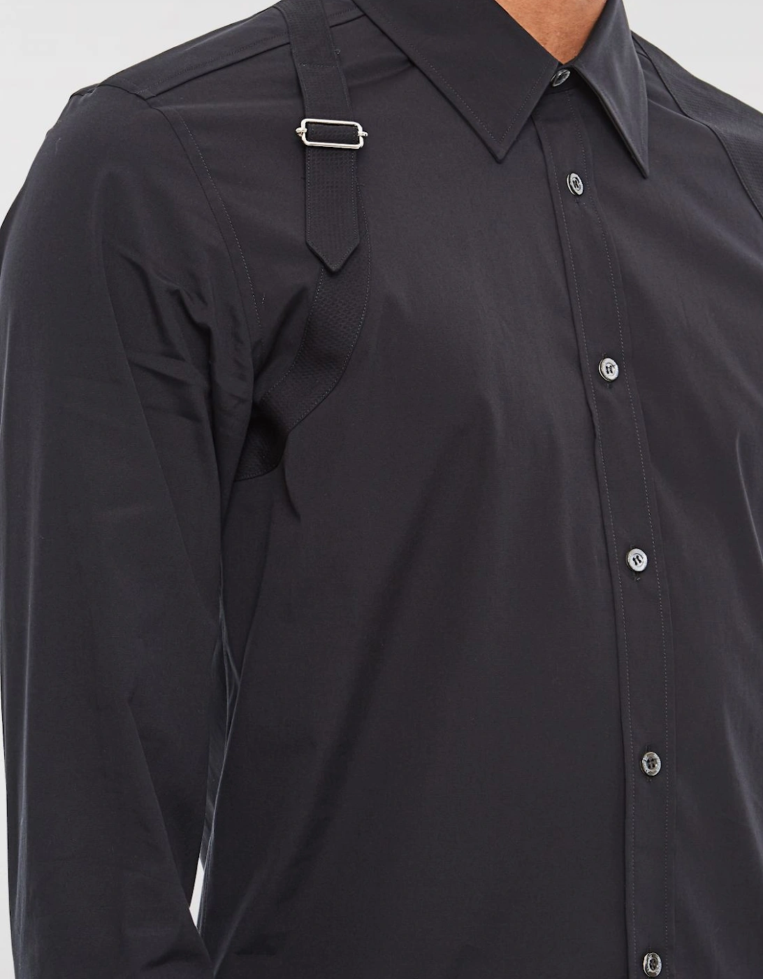 Shoulder Strap Detail Poplin Shirt