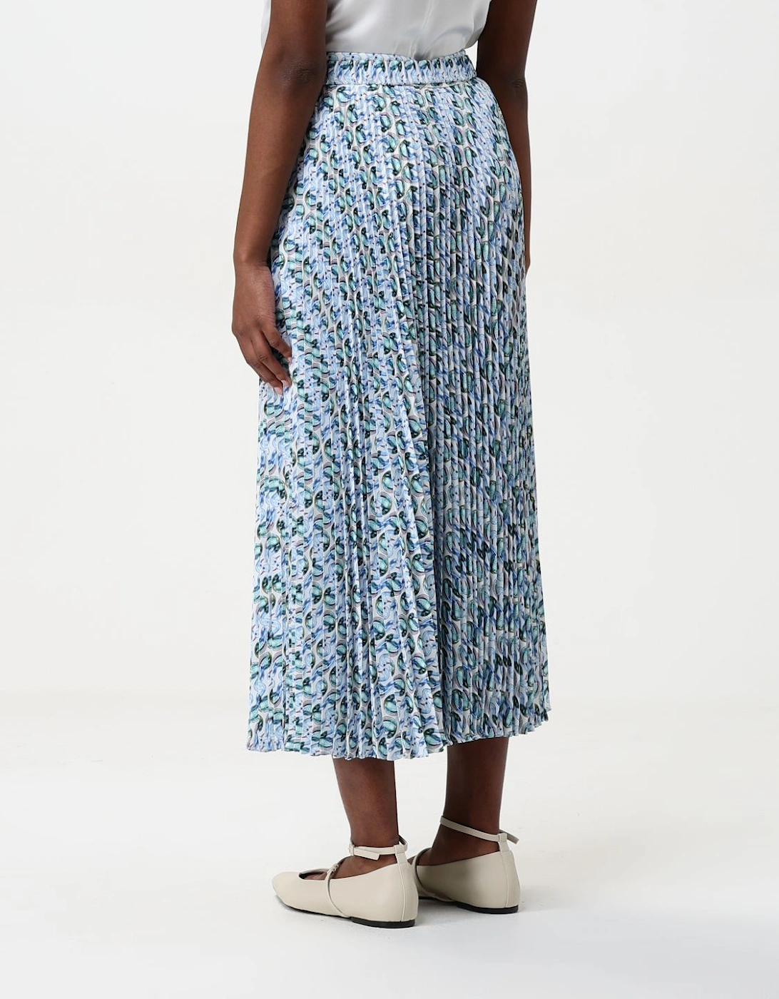 Pleated Midi Skirt Abstract Print, 4 of 3