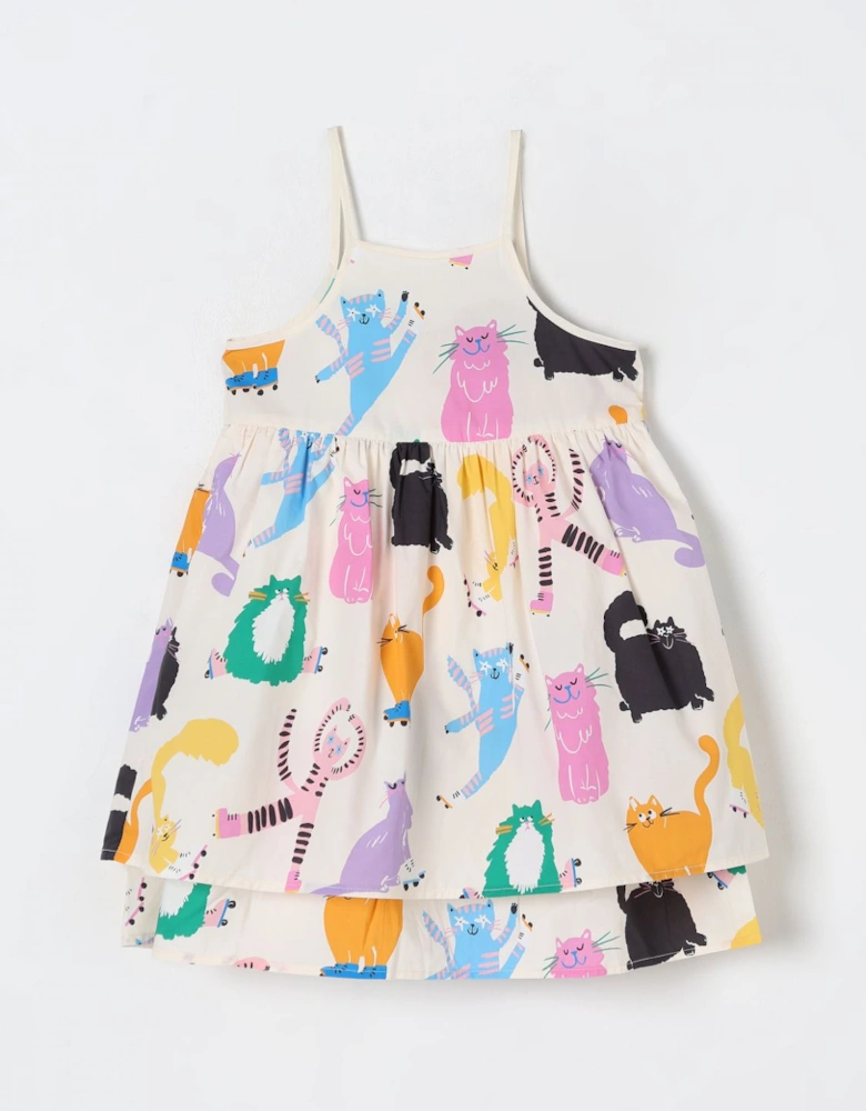 Kids Roller Skating Cats Dress
