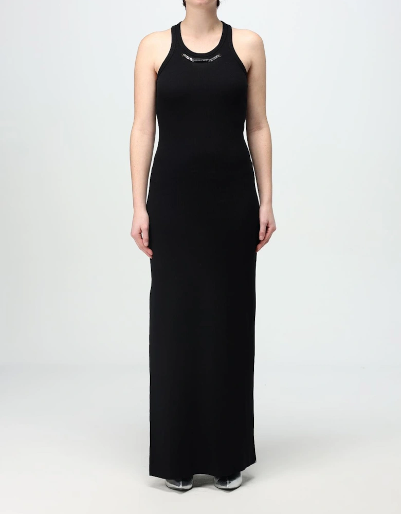 Ribbed ChainDetail Maxi Dress