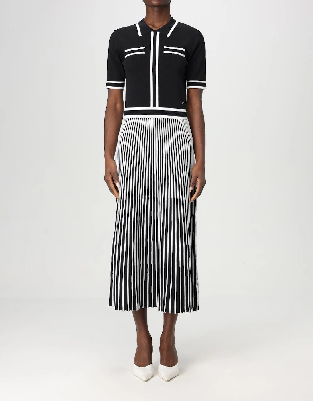 Knit Midi Dress Pleated Skirt, 5 of 4