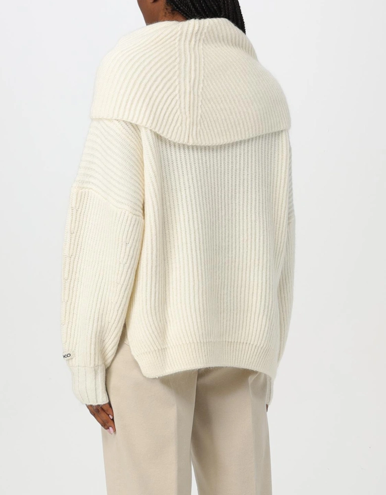 Ribbed Knit Cowl Neck Sweater