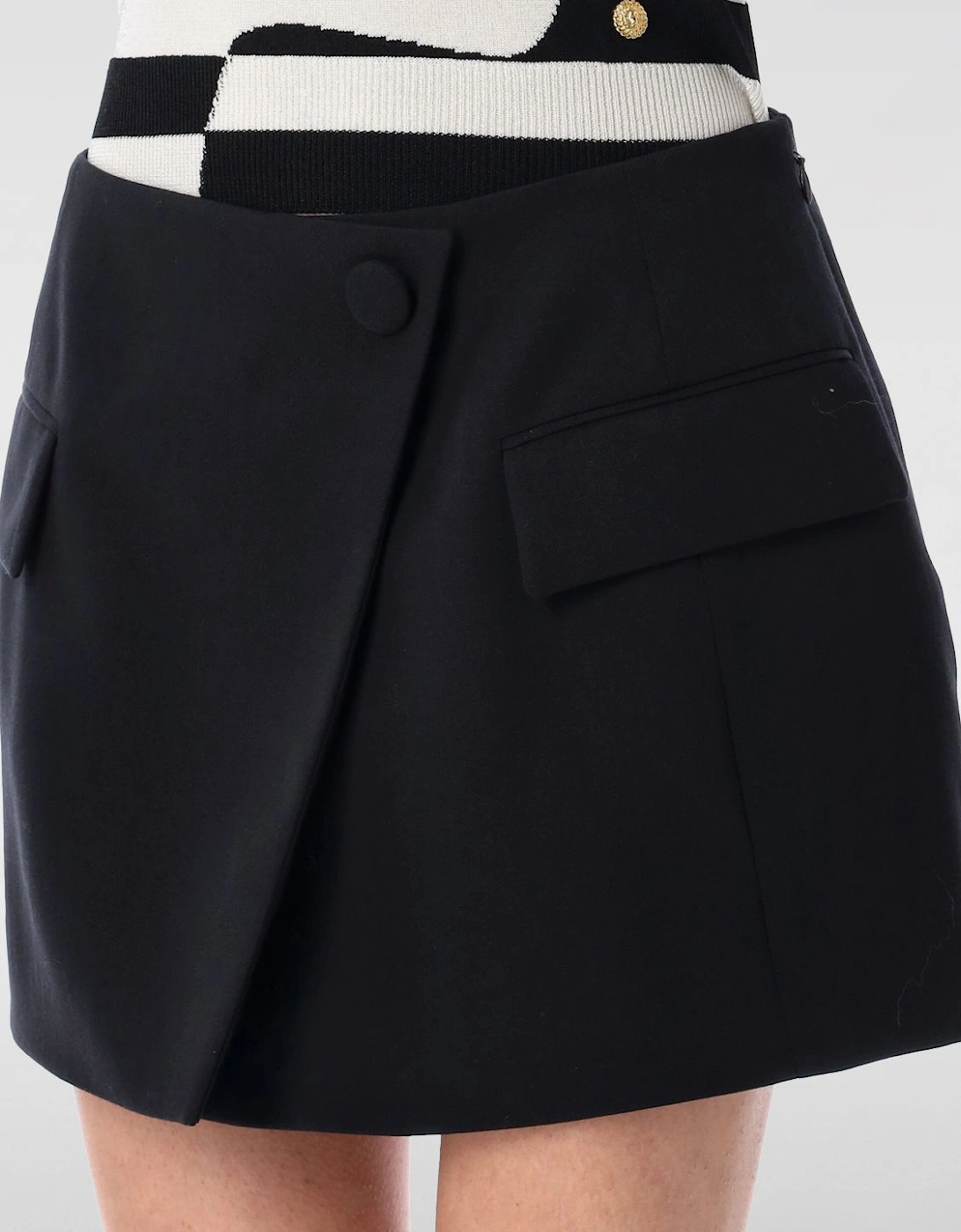 Asymmetrical Mini Skirt with Pockets