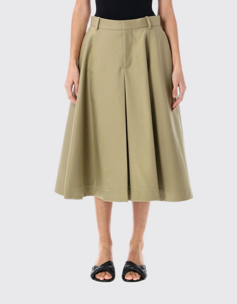 Elegant High-Waisted Pleated Midi Skirt