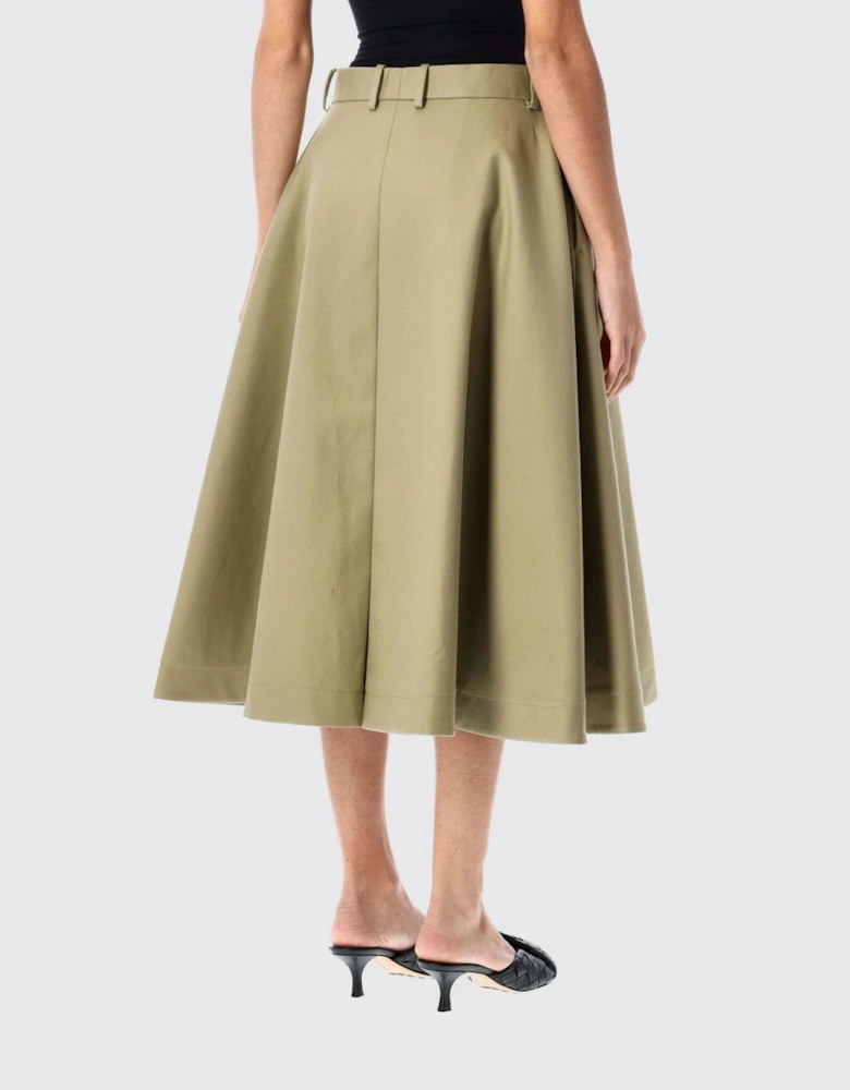 Elegant High-Waisted Pleated Midi Skirt
