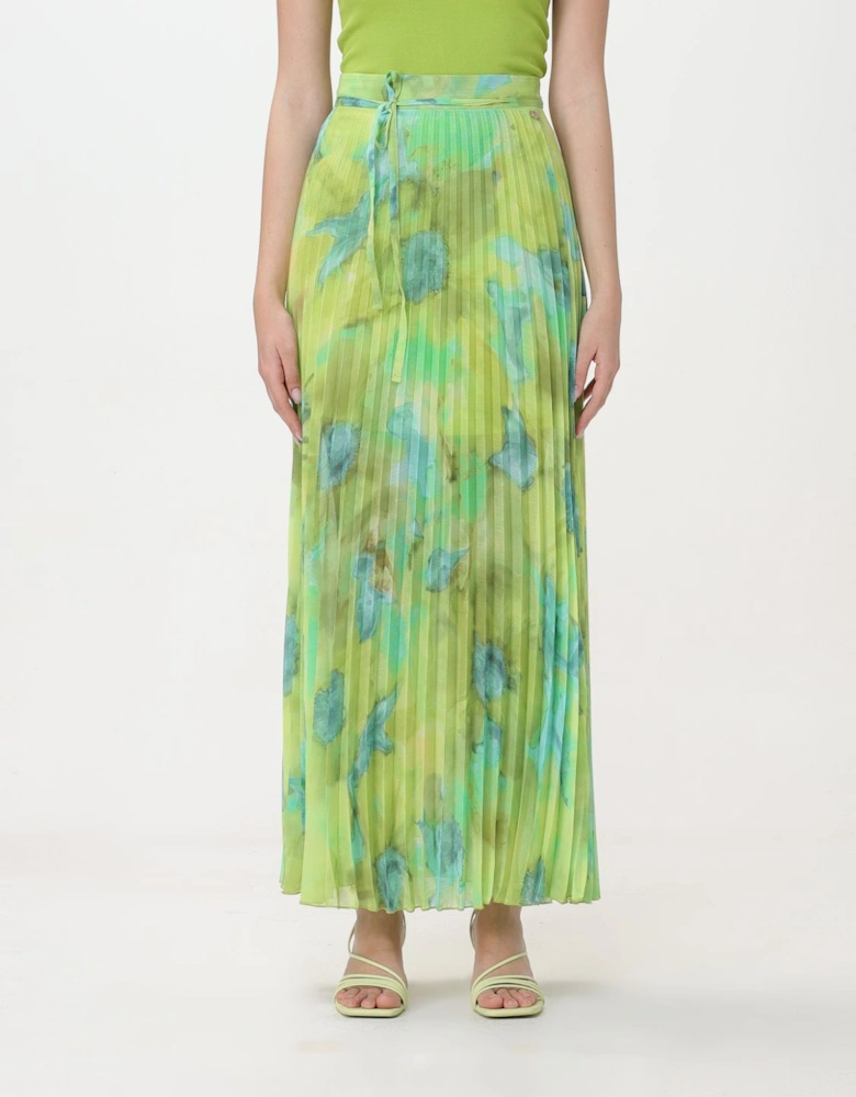Pleated Maxi Skirt TieWaist Design