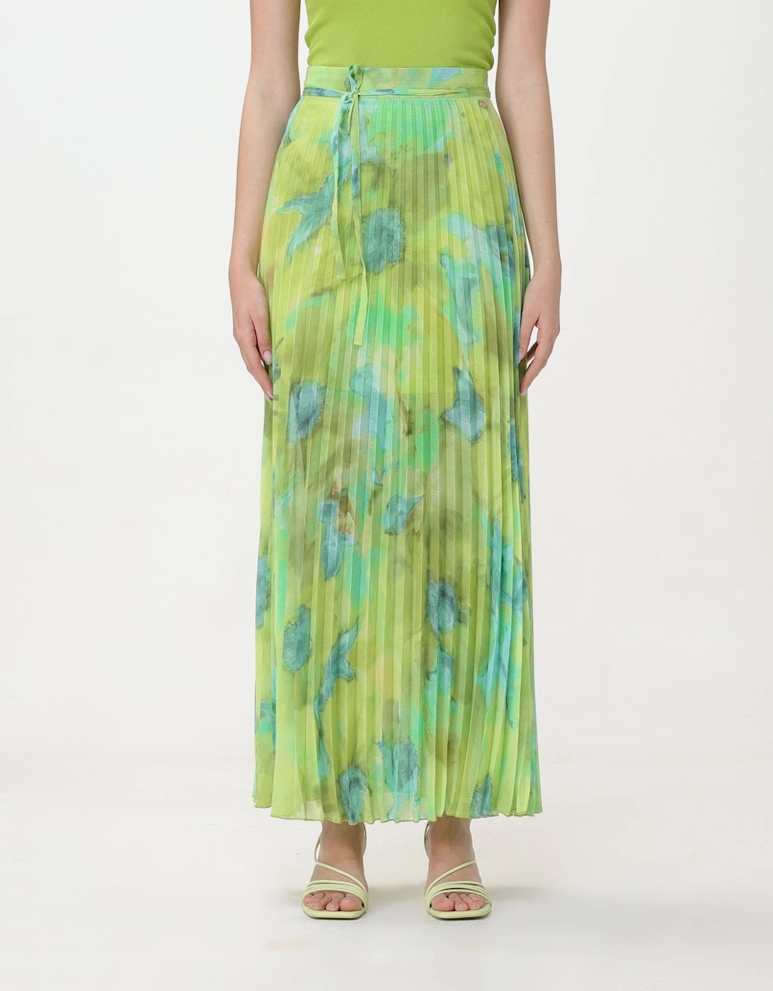 Pleated Maxi Skirt TieWaist Design, 4 of 3