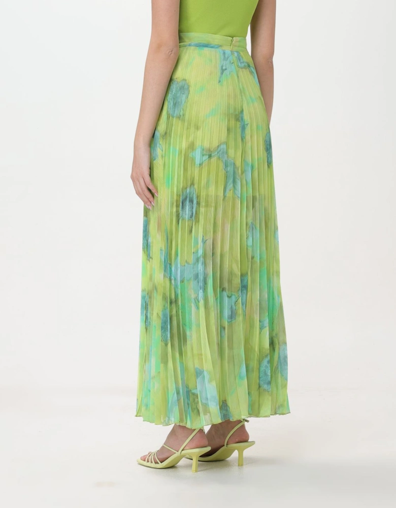 Pleated Maxi Skirt TieWaist Design