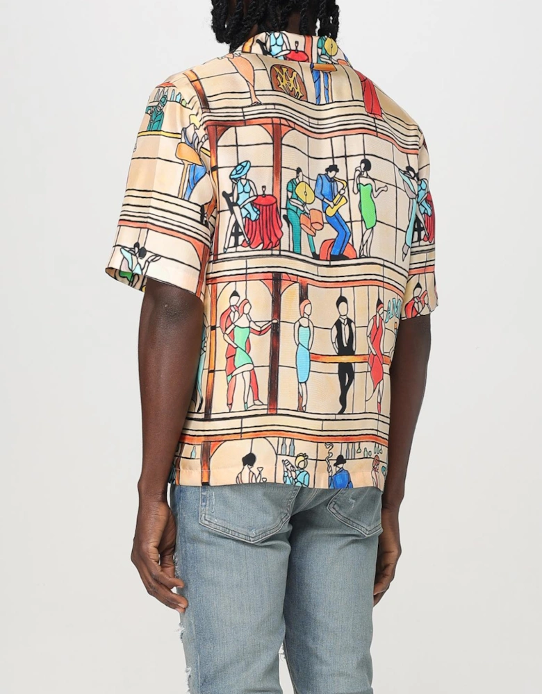 Stained Glass Bar Print Shirt