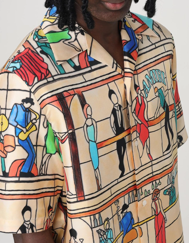 Stained Glass Bar Print Shirt
