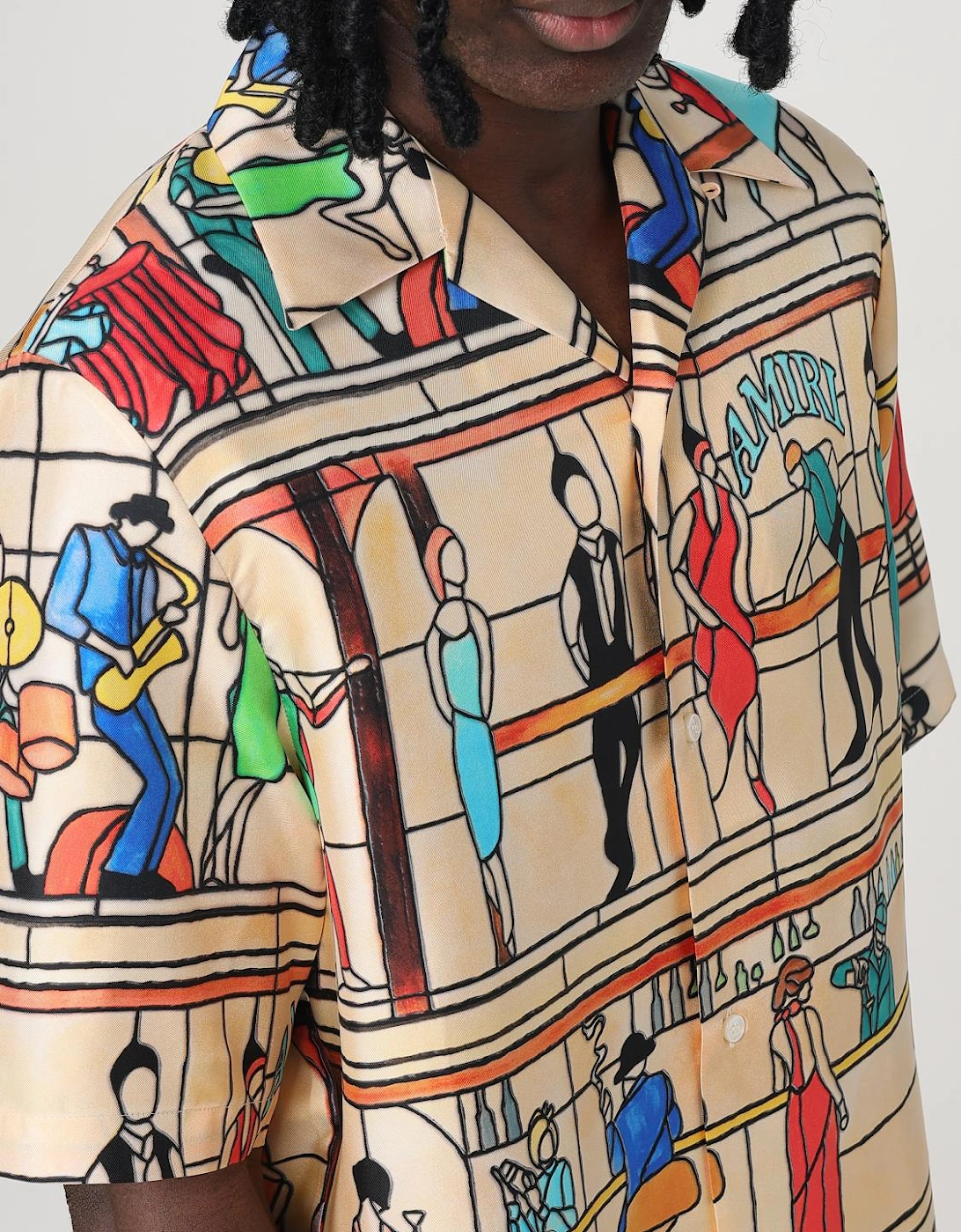 Stained Glass Bar Print Shirt
