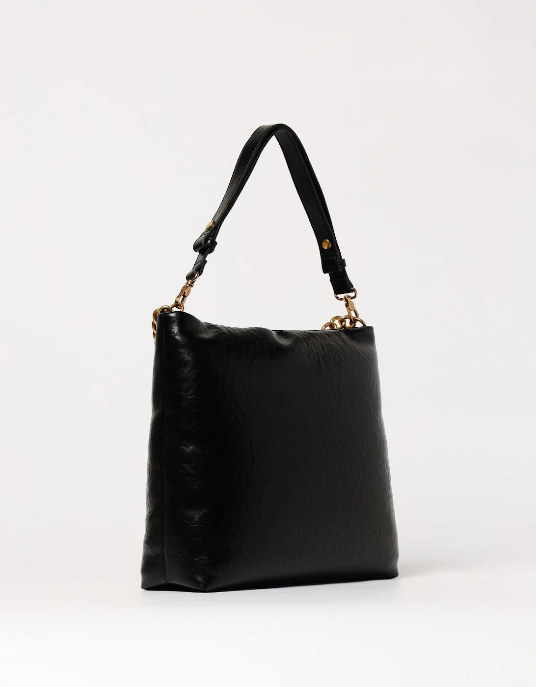 ChainDetailed Leather Shoulder Bag