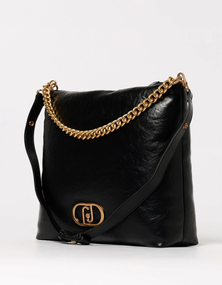 ChainDetailed Leather Shoulder Bag