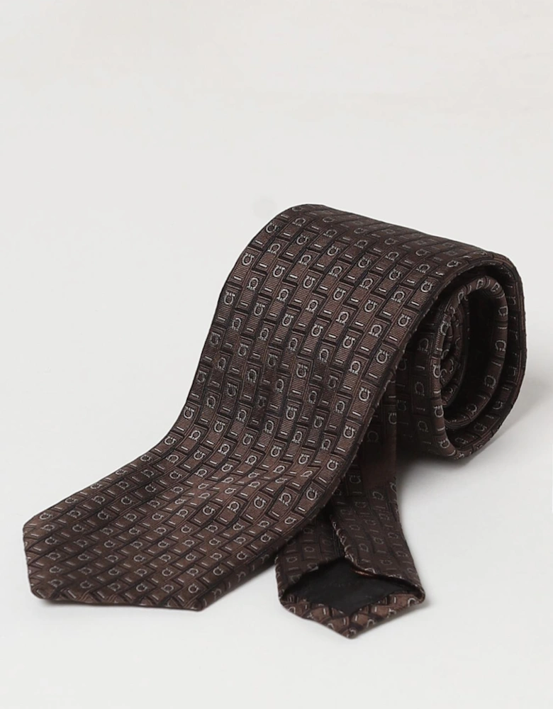 Silk Necktie  Geometric Pattern